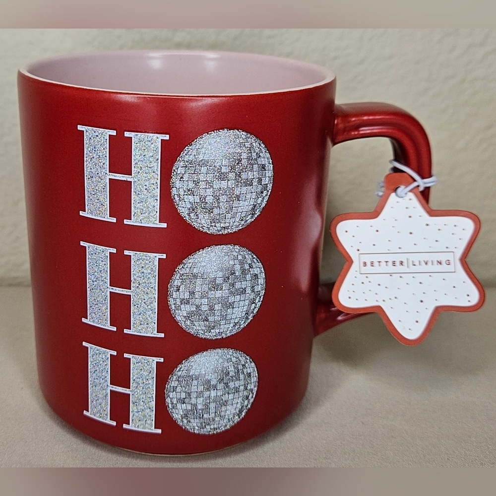 Festive Holiday Ho Ho Ho Ceramic Mug NWT